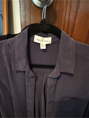 cloth & stone women’s dark blue Button-Up Shirt